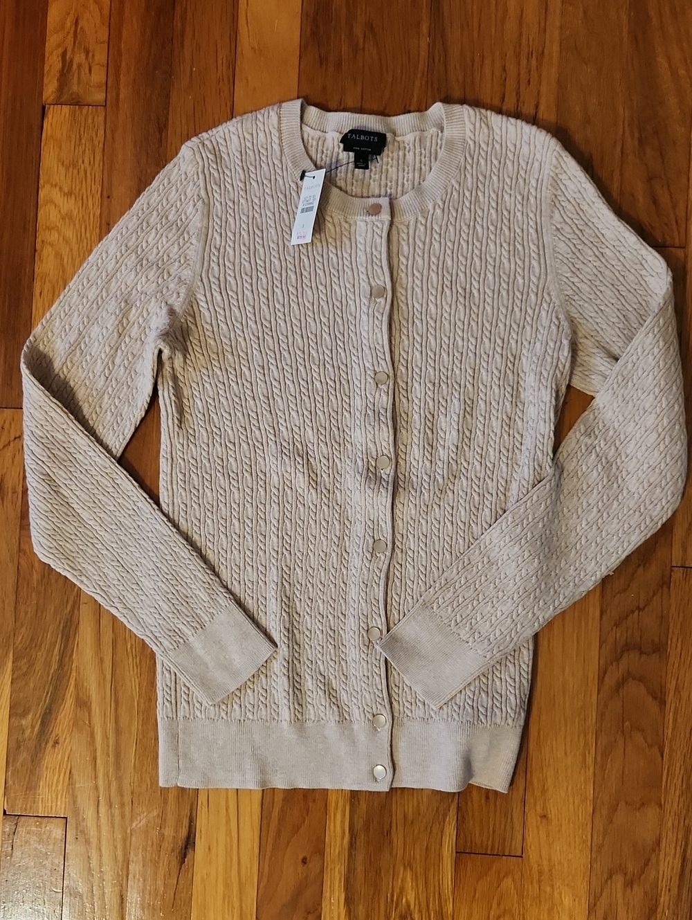 Talbots 100% Cotton Classic Cardigan Sweater NWT Size Small